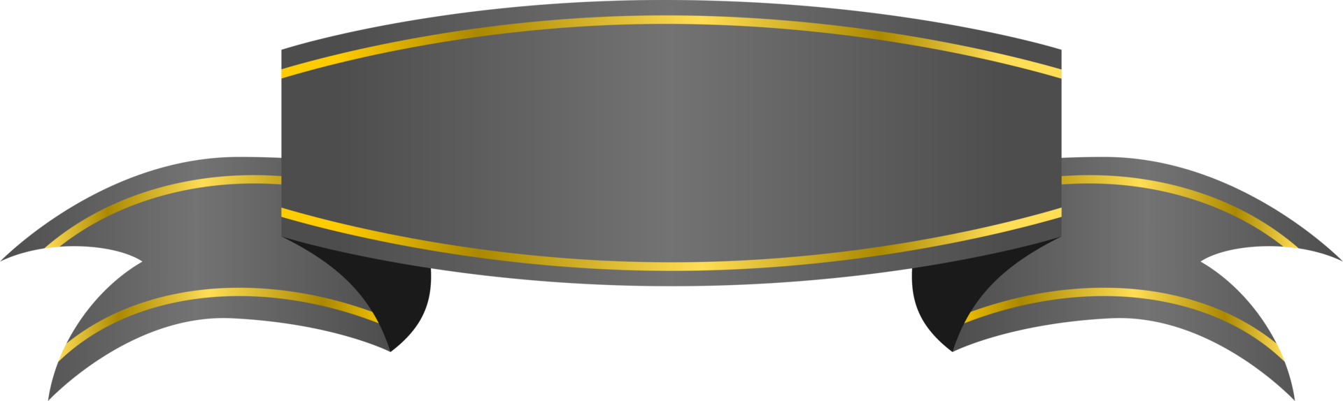 ribbon illustration with gold stripe. free png