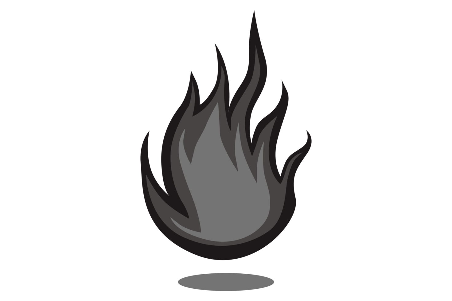 nero fuoco palla con trasparente sfondo png