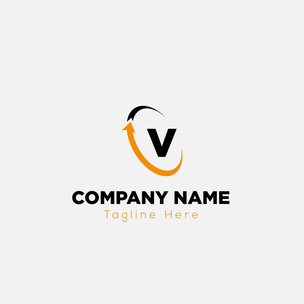 Abstract V letter modern initial lettermarks logo design vector