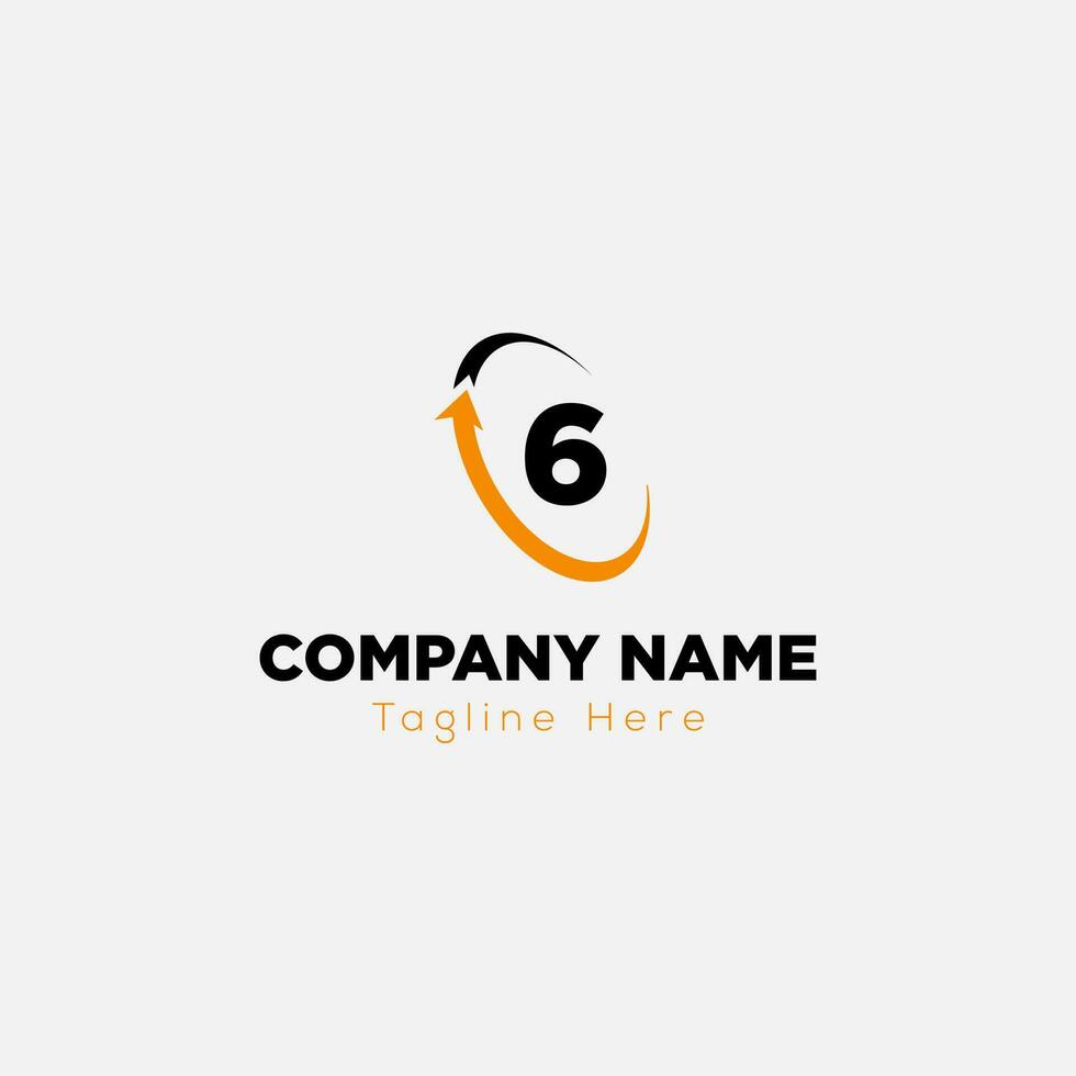 Abstract 6 letter modern initial logo design vector