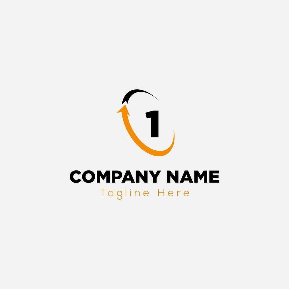Abstract 1 letter modern initial logo design vector