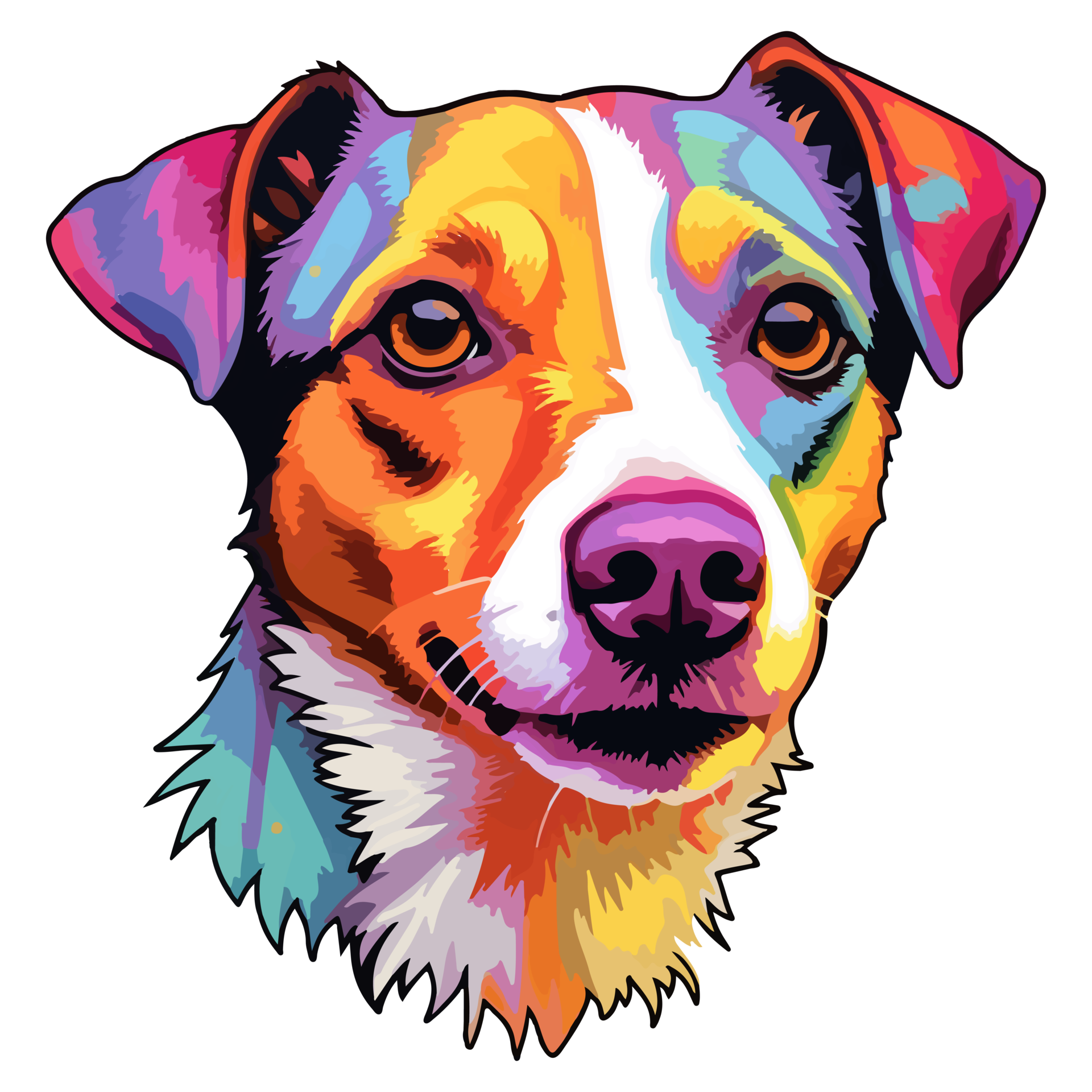 Colorful Jack Russell Terrier Dog, Jack Russell Terrier Portrait, Dog