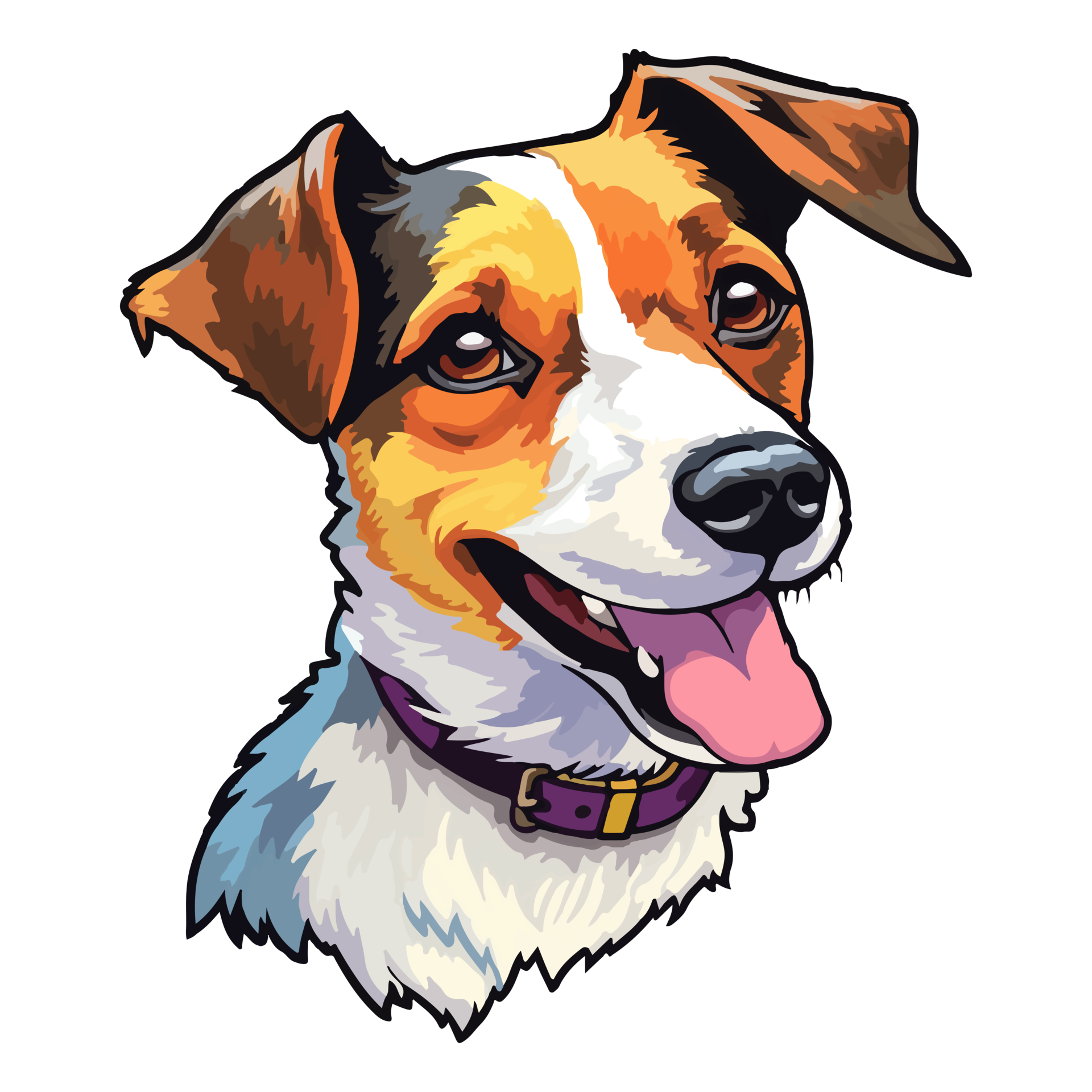 Colorful Jack Russell Terrier Dog, Jack Russell Terrier Portrait