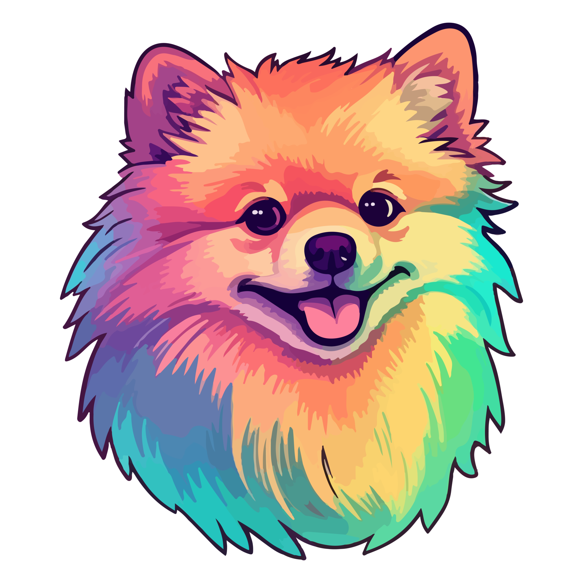 Colorful Pomeranian Dog Pomeranian Portrait Dog Sticker Clip Art Dog colorful-pomeranian-dog-pomeranian-portrait-dog-sticker-clip-art-dog