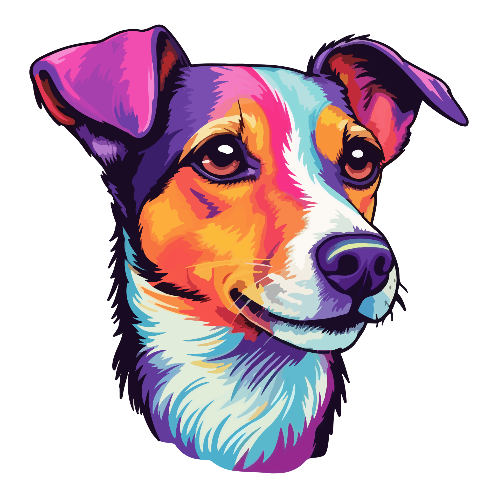 Colorful Jack Russell Terrier Dog, Jack Russell Terrier Portrait