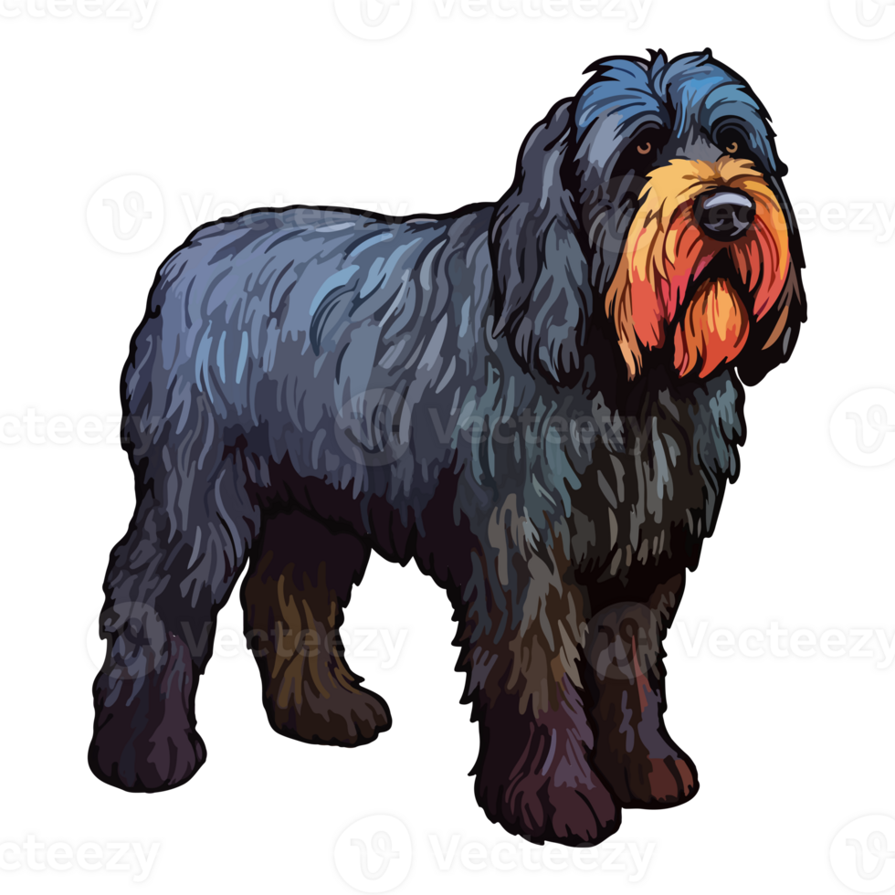 Colorful Black Russian Terrier Dog, Black Russian Terrier Portrait, Dog Sticker Clip art, Dog Lover design, . png