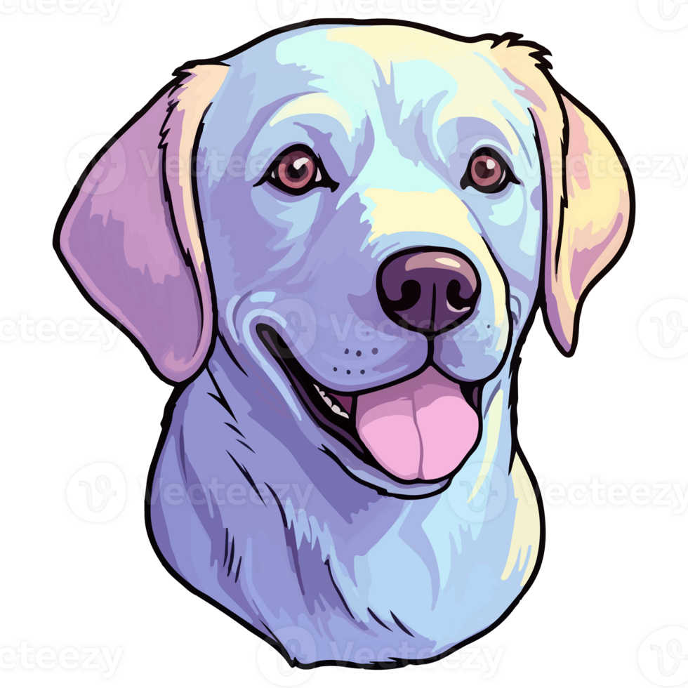 kleurrijk labrador retriever hond, labrador retriever portret, hond sticker klem kunst, hond minnaar ontwerp, ai gegenereerd. png