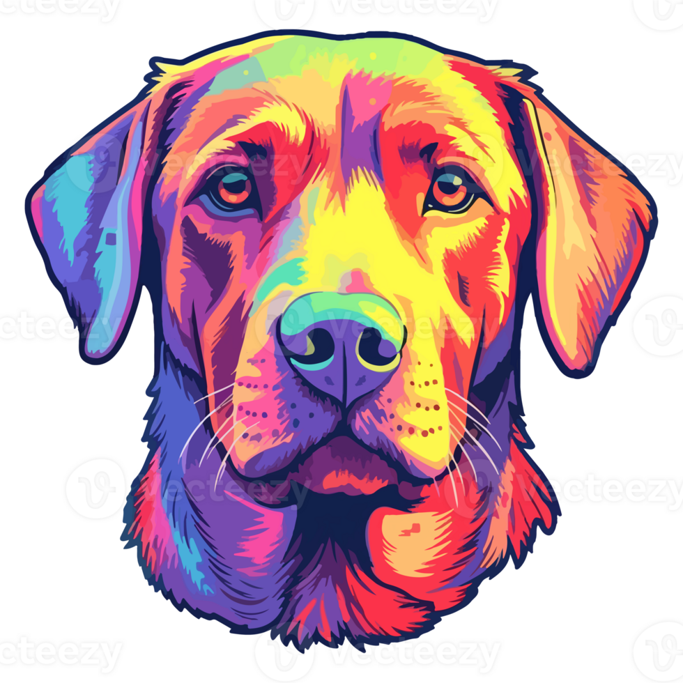 Colorful Labrador retriever Dog, Labrador retriever Portrait, Dog Sticker Clip art, Dog Lover design, . png