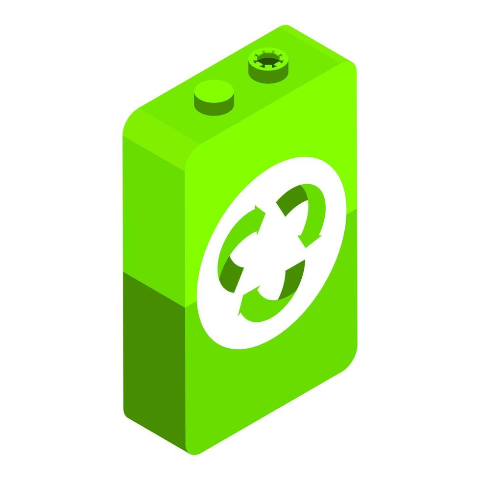3D isometric of recycling or ecology battery icon. vector