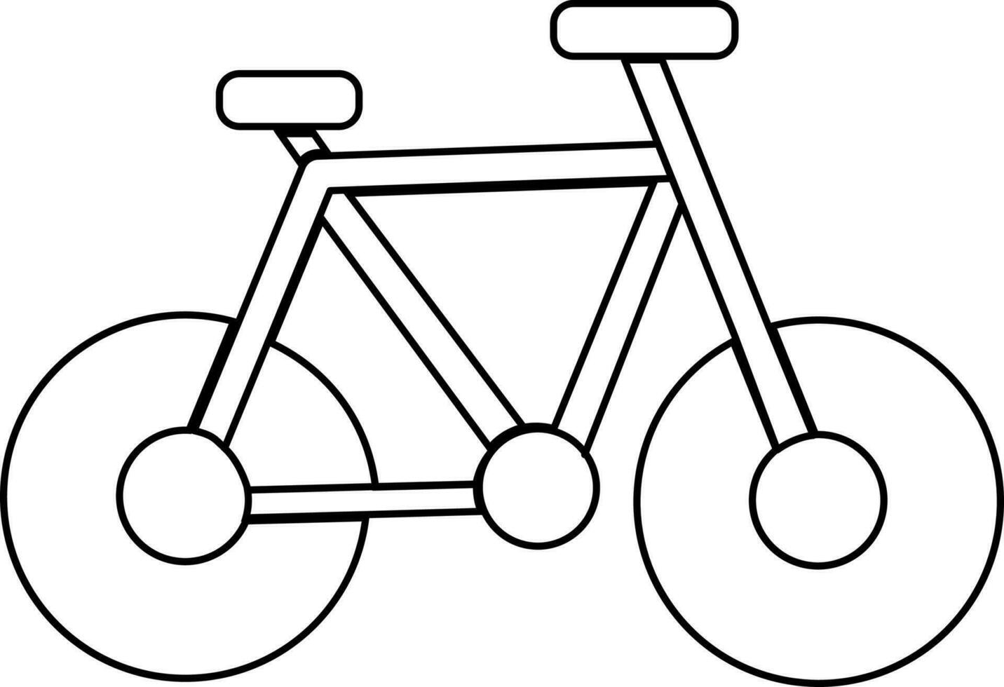 Delgado línea icono de bicicleta para transporte concepto. vector