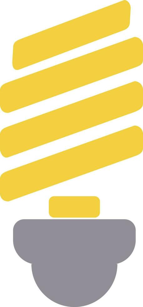 Yellow and gray icon of CFL lightbulb for Energy Conservation. vector