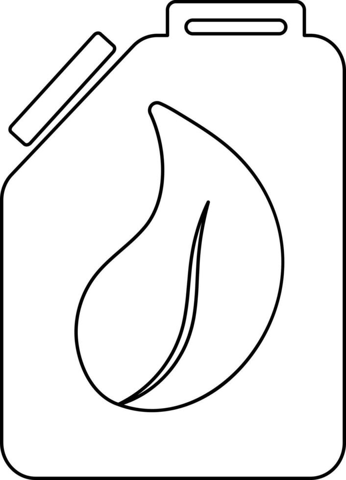 Eco Fuel icon of Canister in black line stroke. vector
