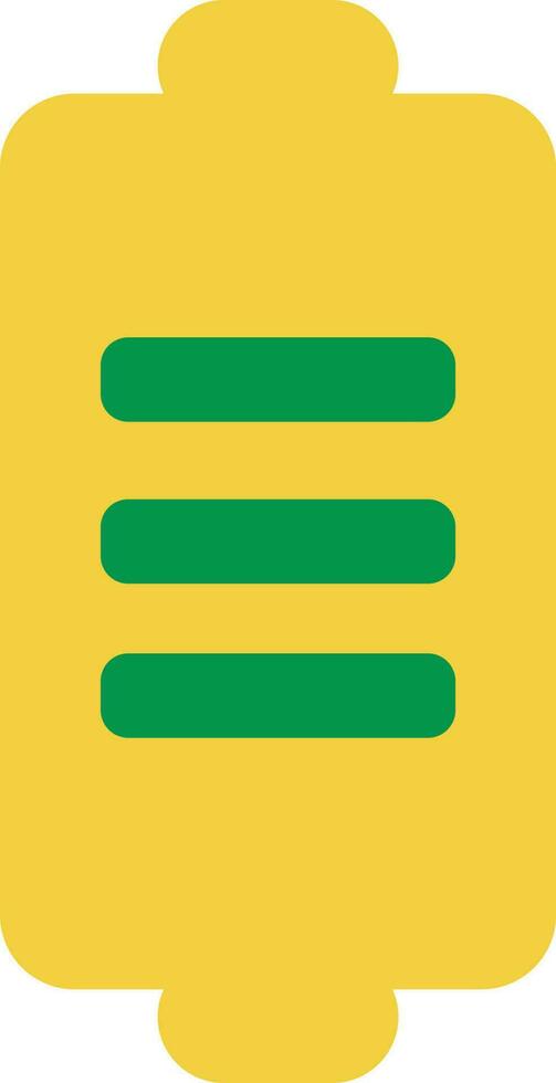 Yellow and green icon of  Power saving or Battery. vector