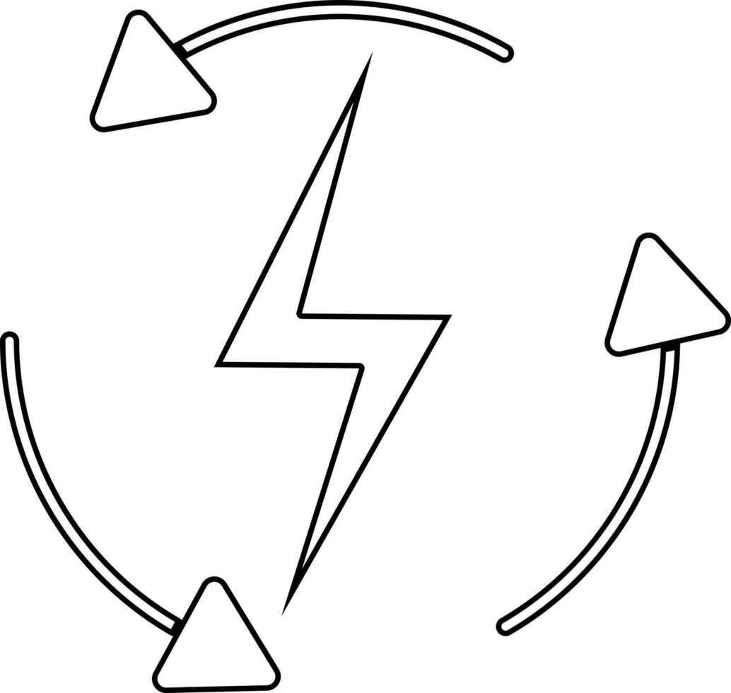 Thin line icon of Renewable Energy in flat style. vector