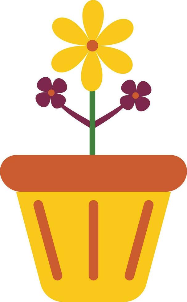 plano estilo flor maceta icono. vector