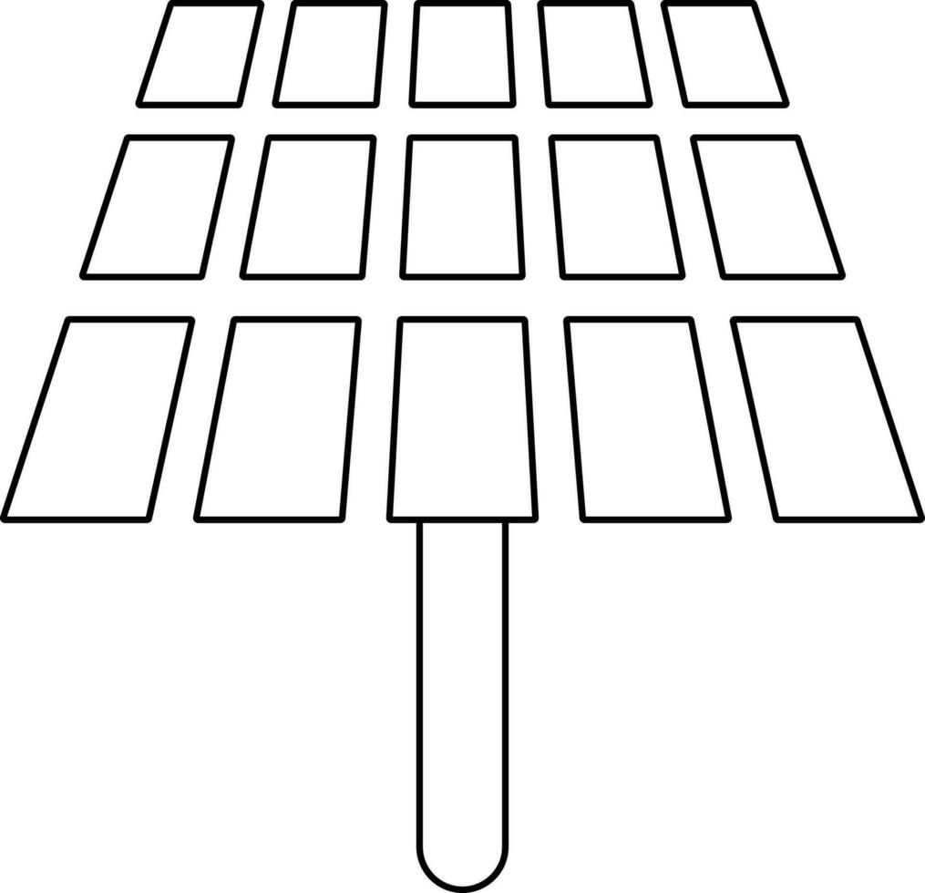 Solar Panel icon in black strokes for Solar energy concept. vector
