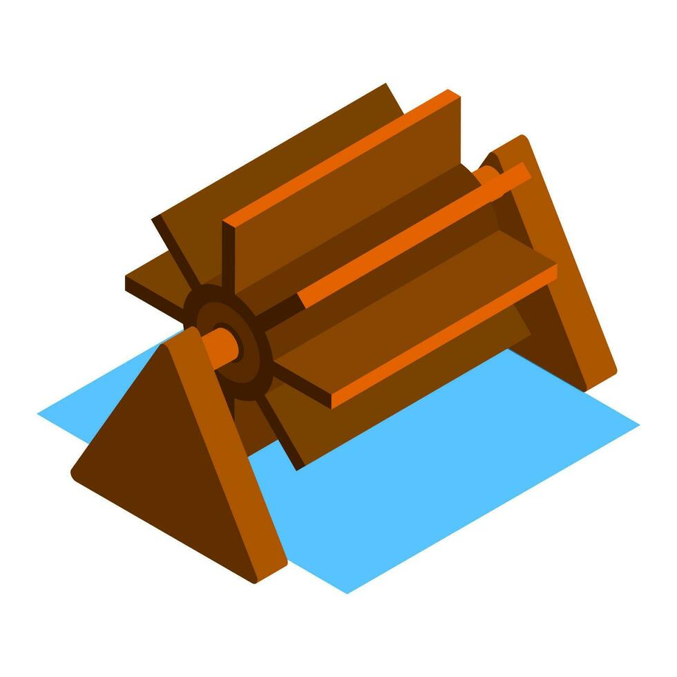 3D isometric water turbine icon. vector