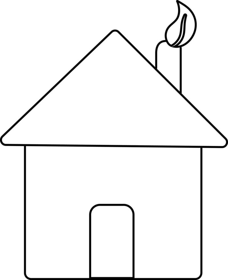 eco casa icono hecho con negro línea trazos vector