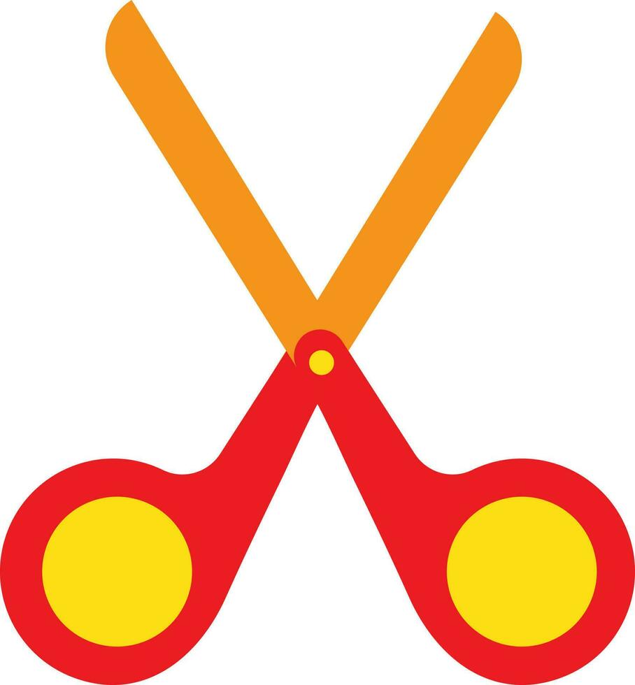 Scissor opened tool icon in color style. vector