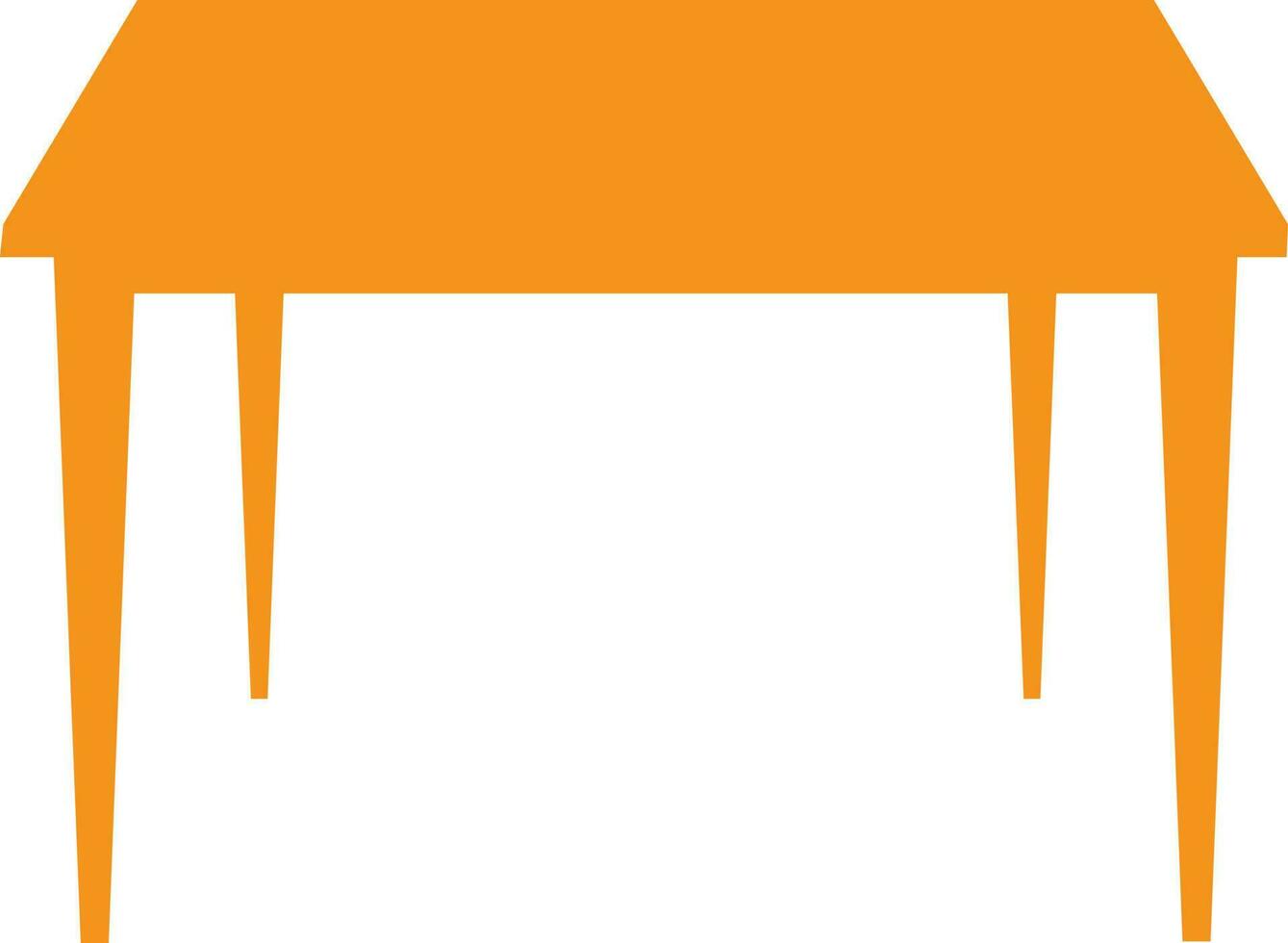 Table icon in orange color for education. vector