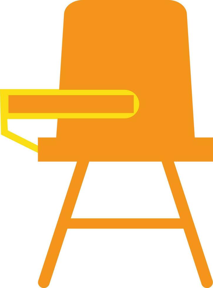 colegio escritorio silla icono en ilustración. vector