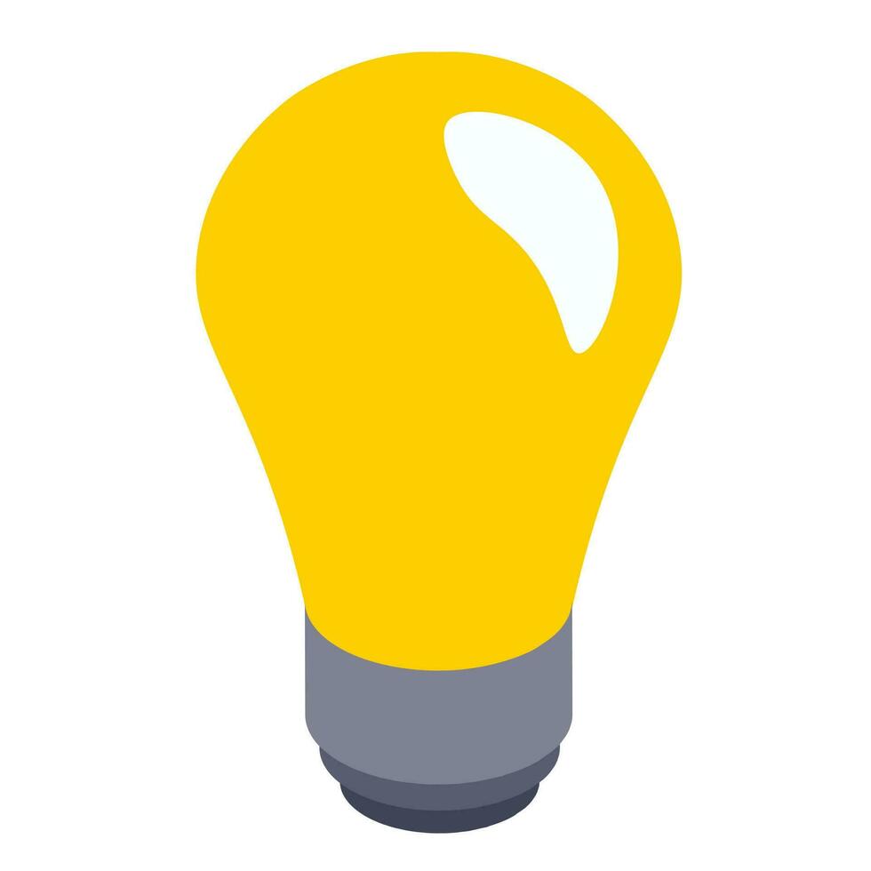 3D illustration of bulb icon. vector