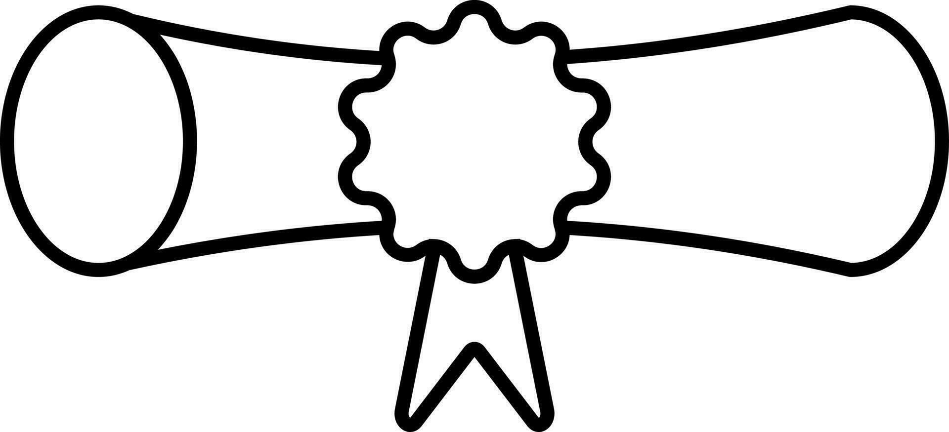 Line art illustration of diploma icon. vector