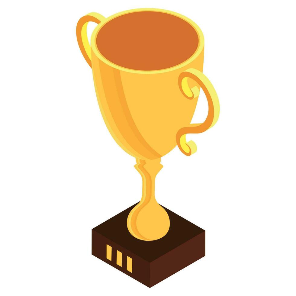 Isometric trophy or award icon. vector