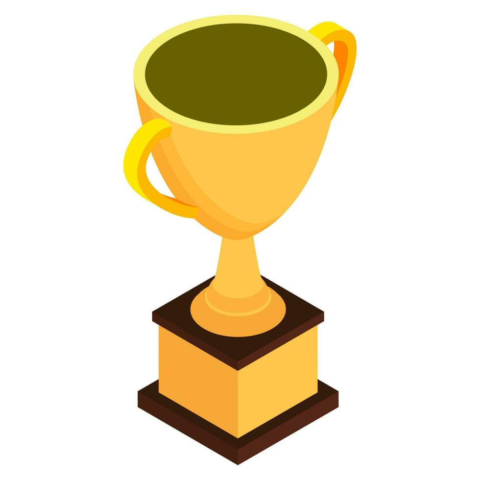 Isometric trophy or award icon. vector