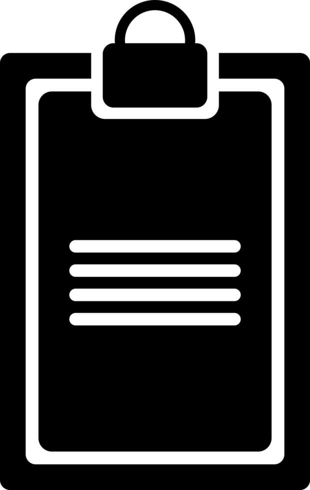 Glyph illustration of clipboard icon. vector
