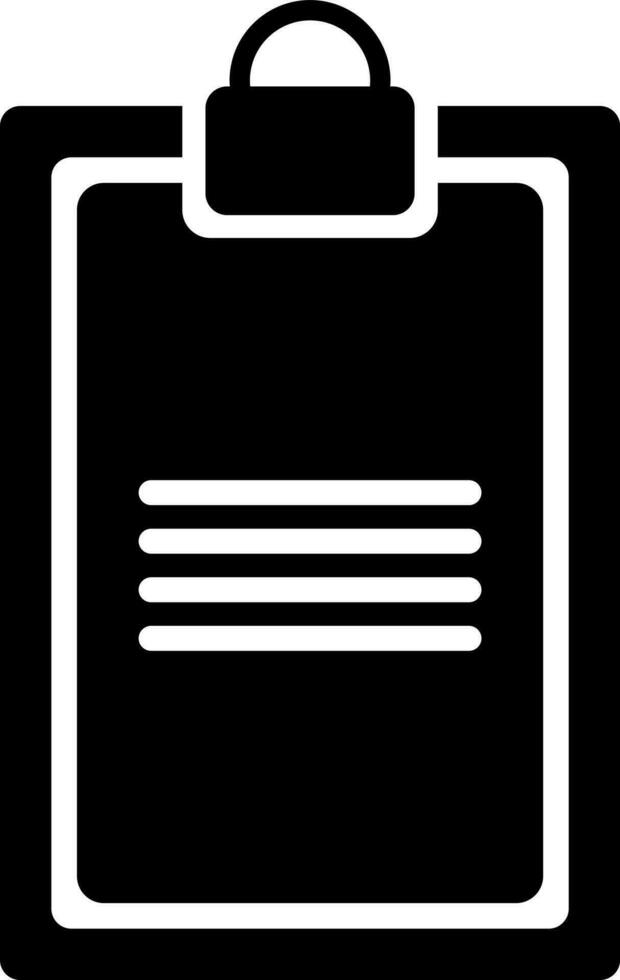 Glyph illustration of clipboard icon. vector