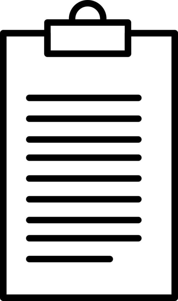 Line art clip board icon in flat style. vector