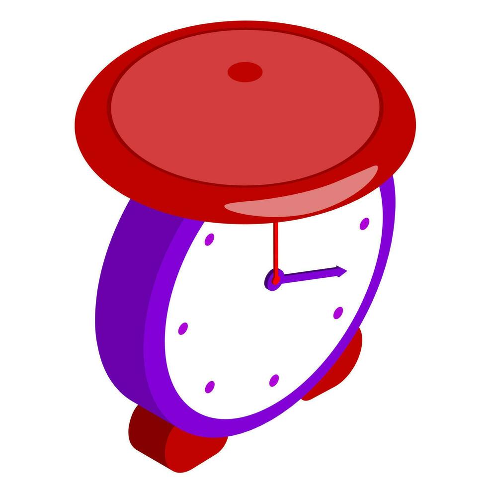 Alarm clock icon in 3d style. vector