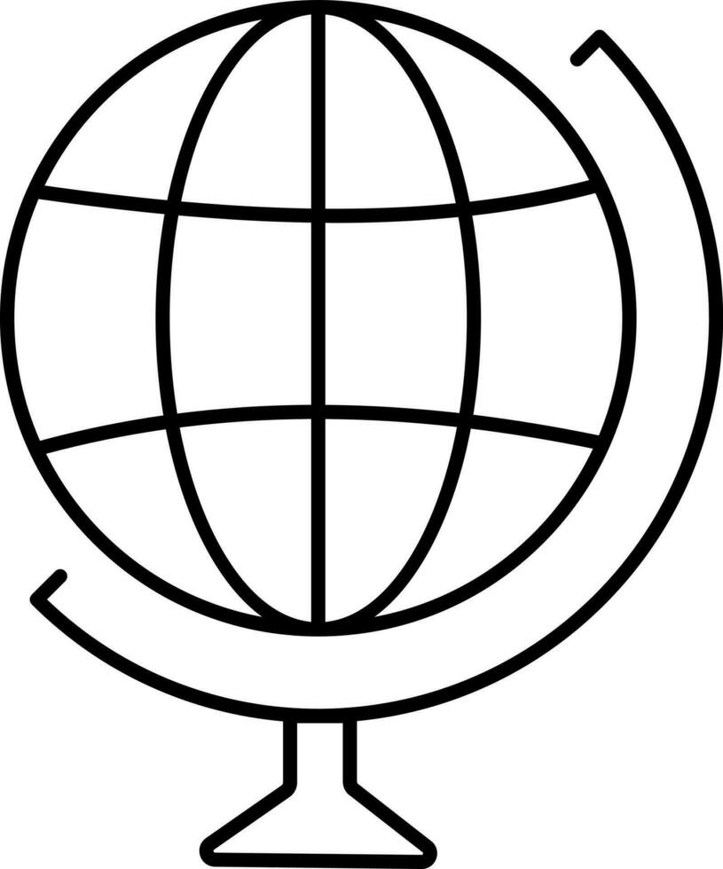 Globe stand icon in line art. vector