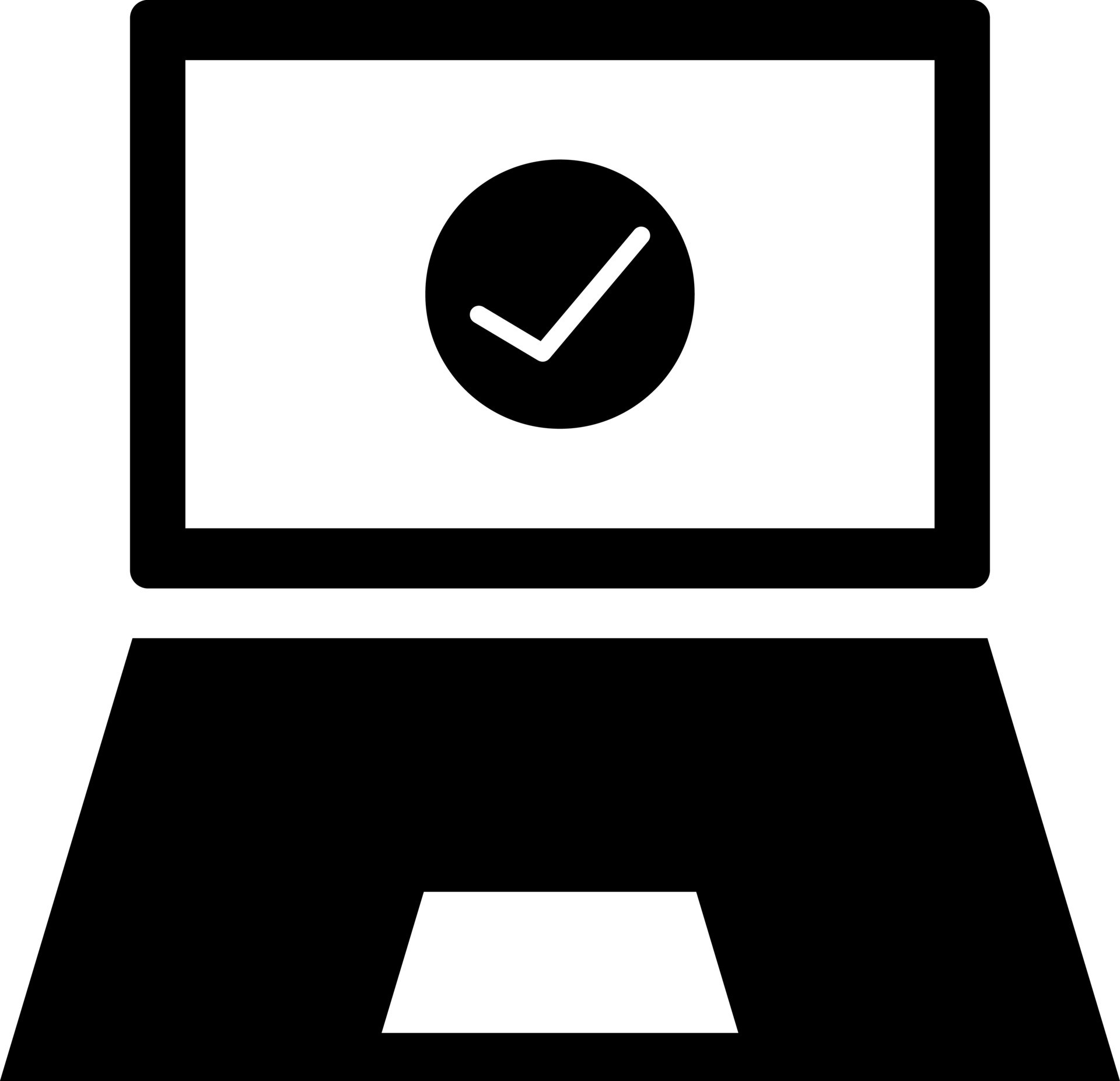 Verified tick mark on computer screen icon in flat style. 24241512 ...