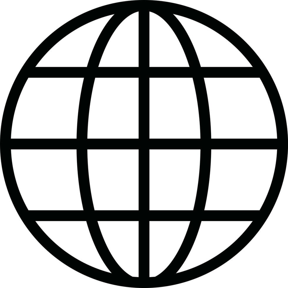 Worldwide Globe icon in thin line art. vector