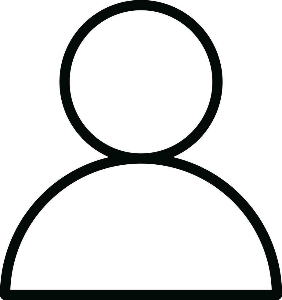 Black Line art illustration Man or User icon. vector