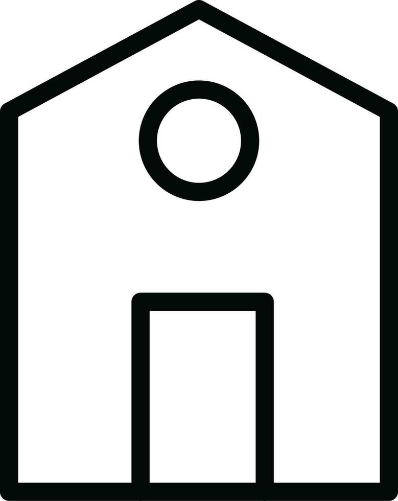 Home or House icon in black line art. vector