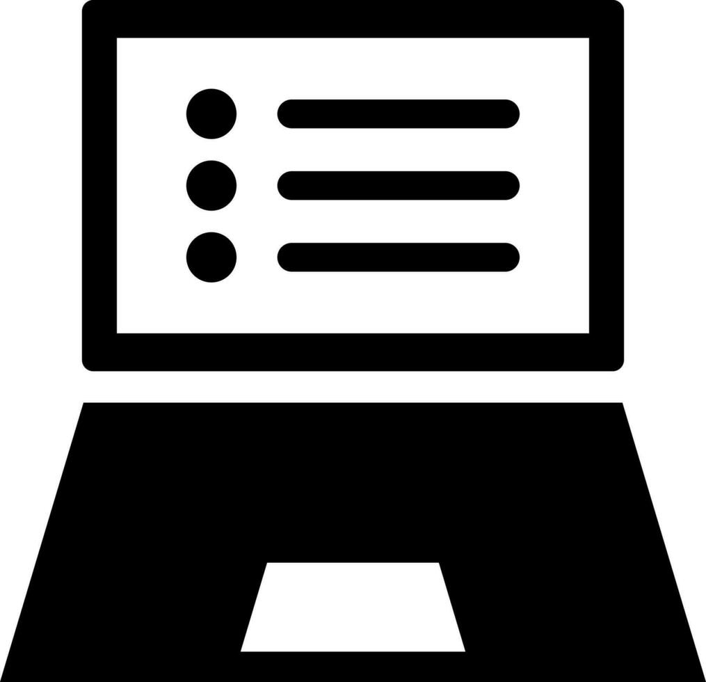 Illustration of laptop icon in flat style. vector