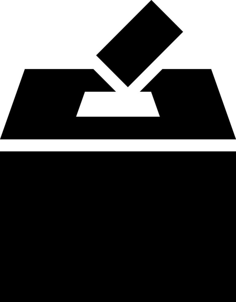 Voting or ballot box icon in glyph style. vector