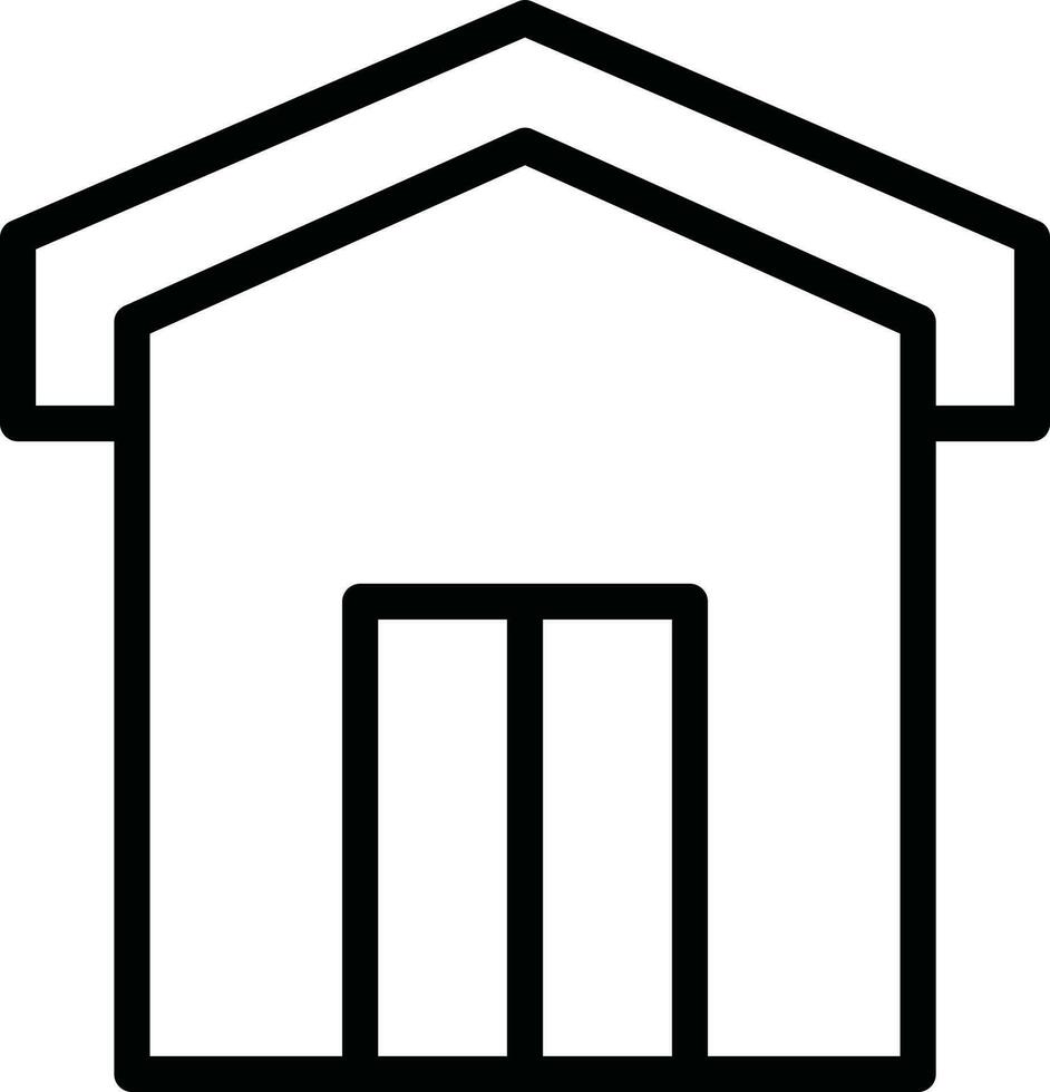 Line art Home or House icon in flat style. vector
