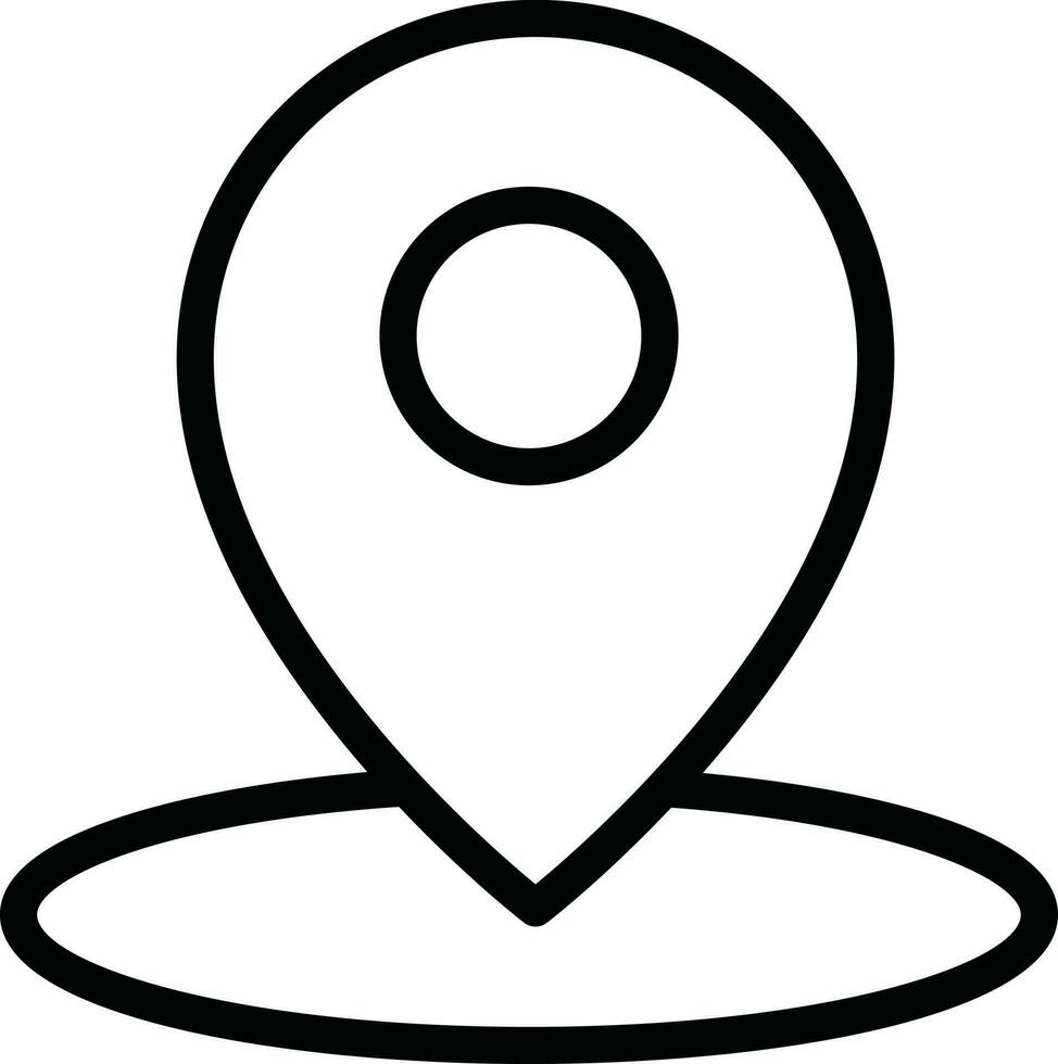 Line art illustration of Location Pointer icon. vector