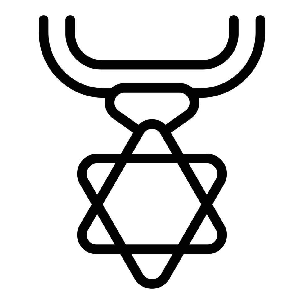 David star icon outline vector. Religion torah vector