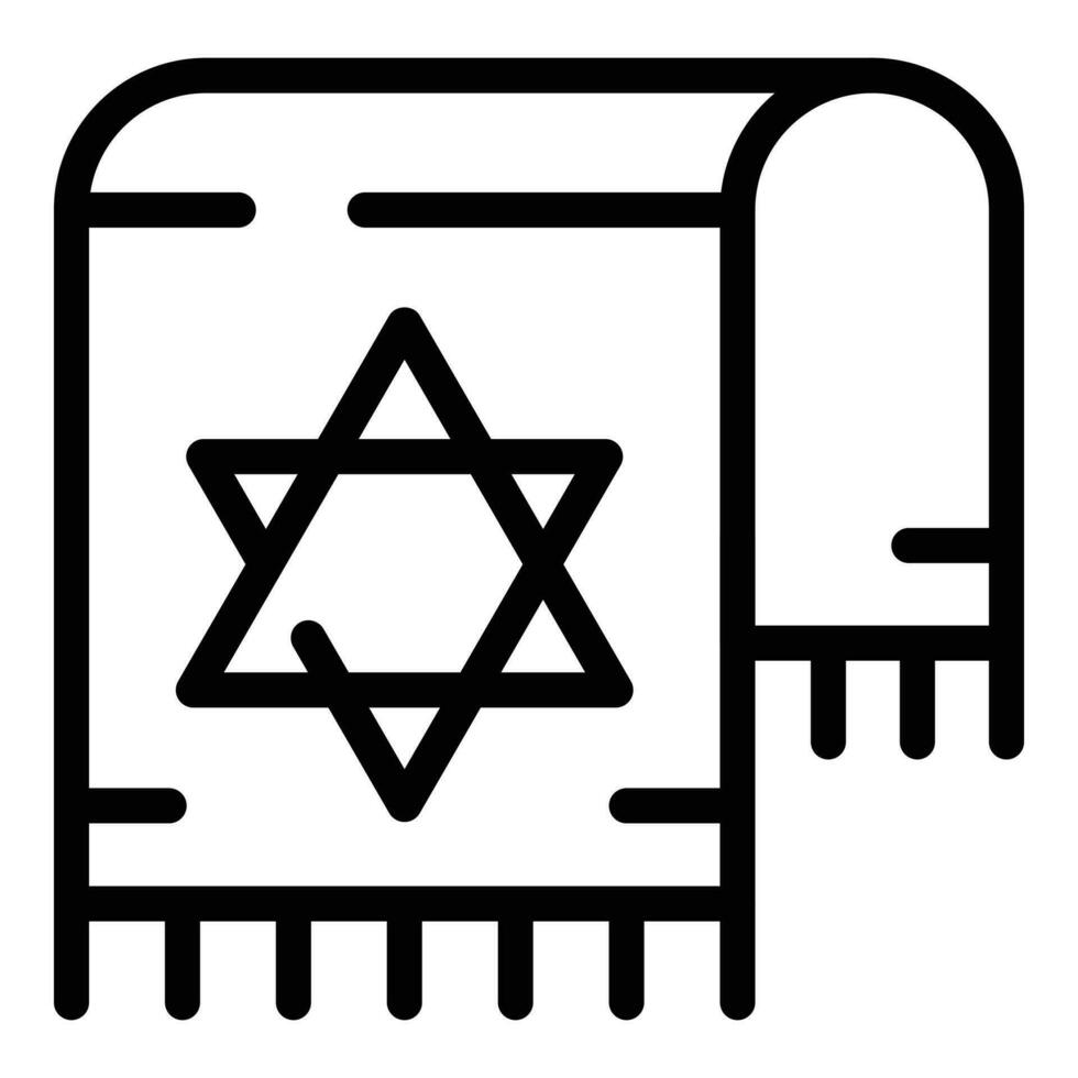 Jewish towel icon outline vector. Israel torah vector