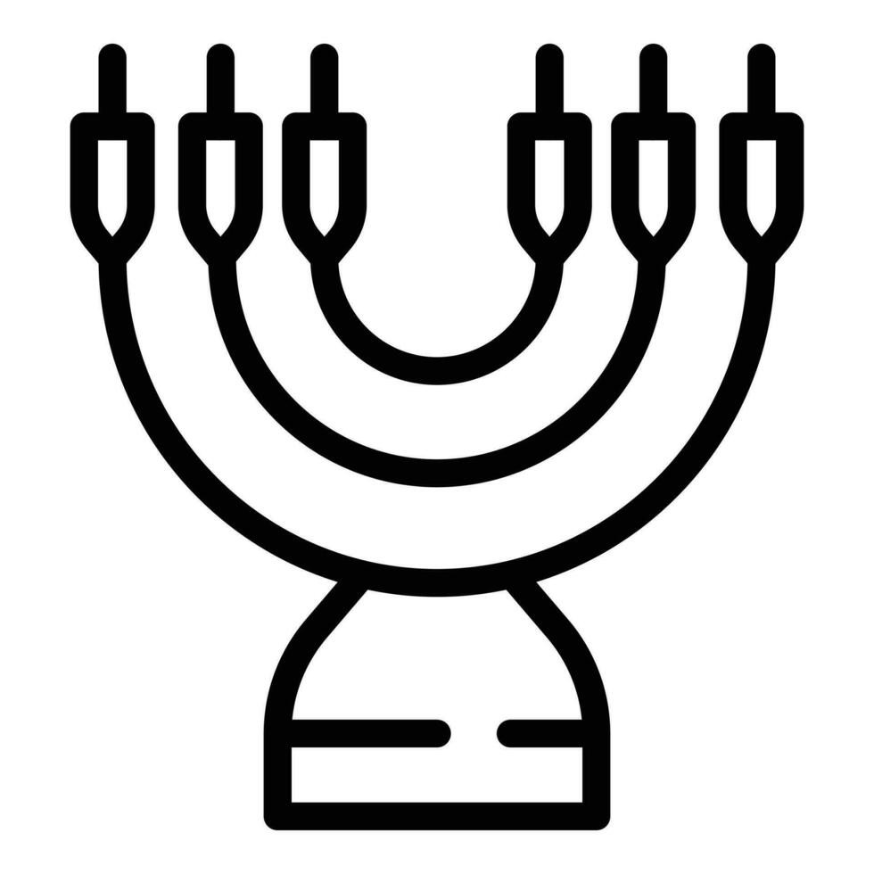 Hanukkah candles icon outline vector. Israel jewish vector