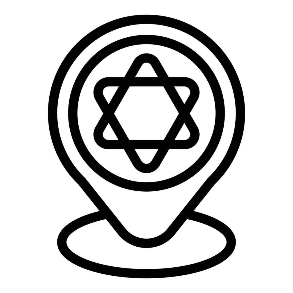 Israel location icon outline vector. Building star vector
