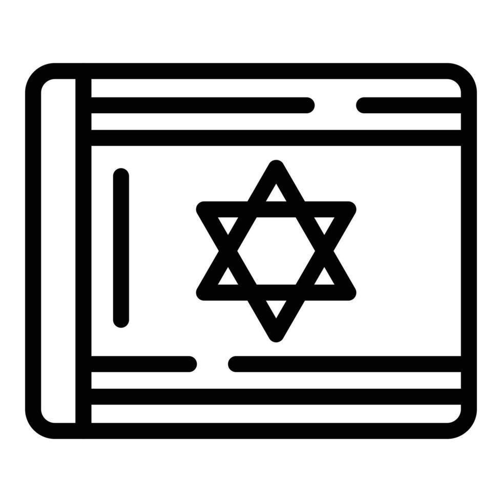 Israel flag icon outline vector. Torah jewish vector