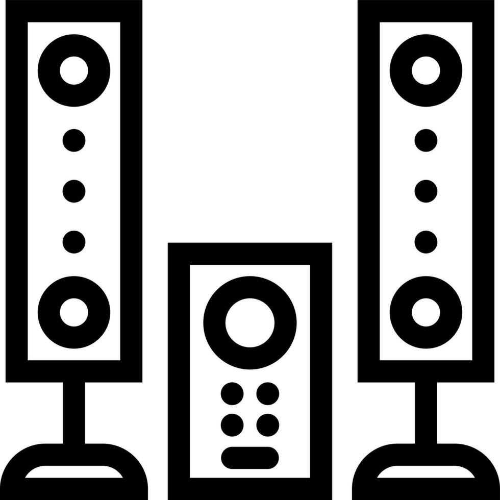 Speaker or music player icon in line art. vector