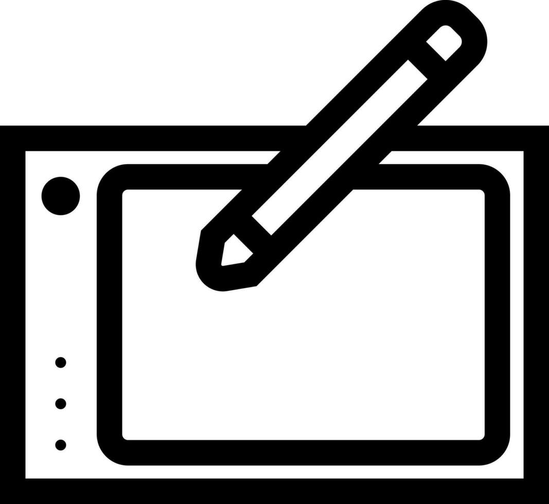 Line art illustration of graphic tablet icon. vector