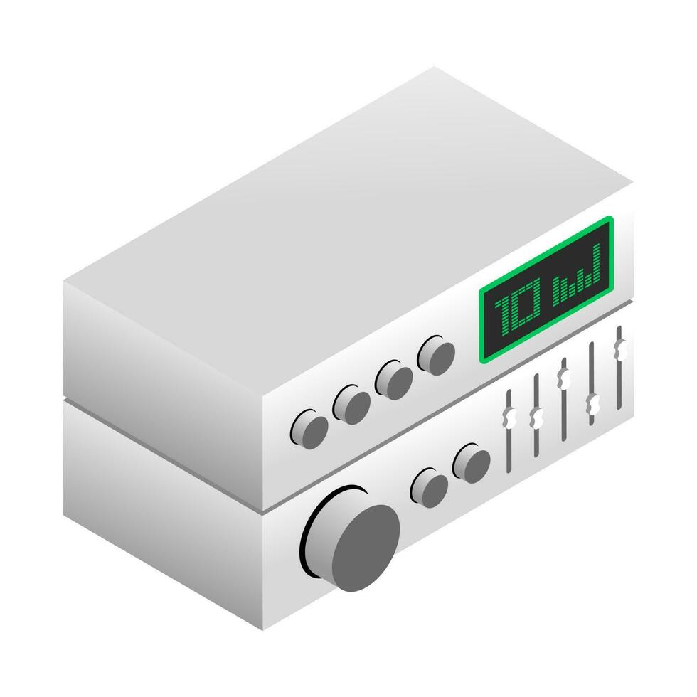 3D illustration of stereo receiver icon. vector